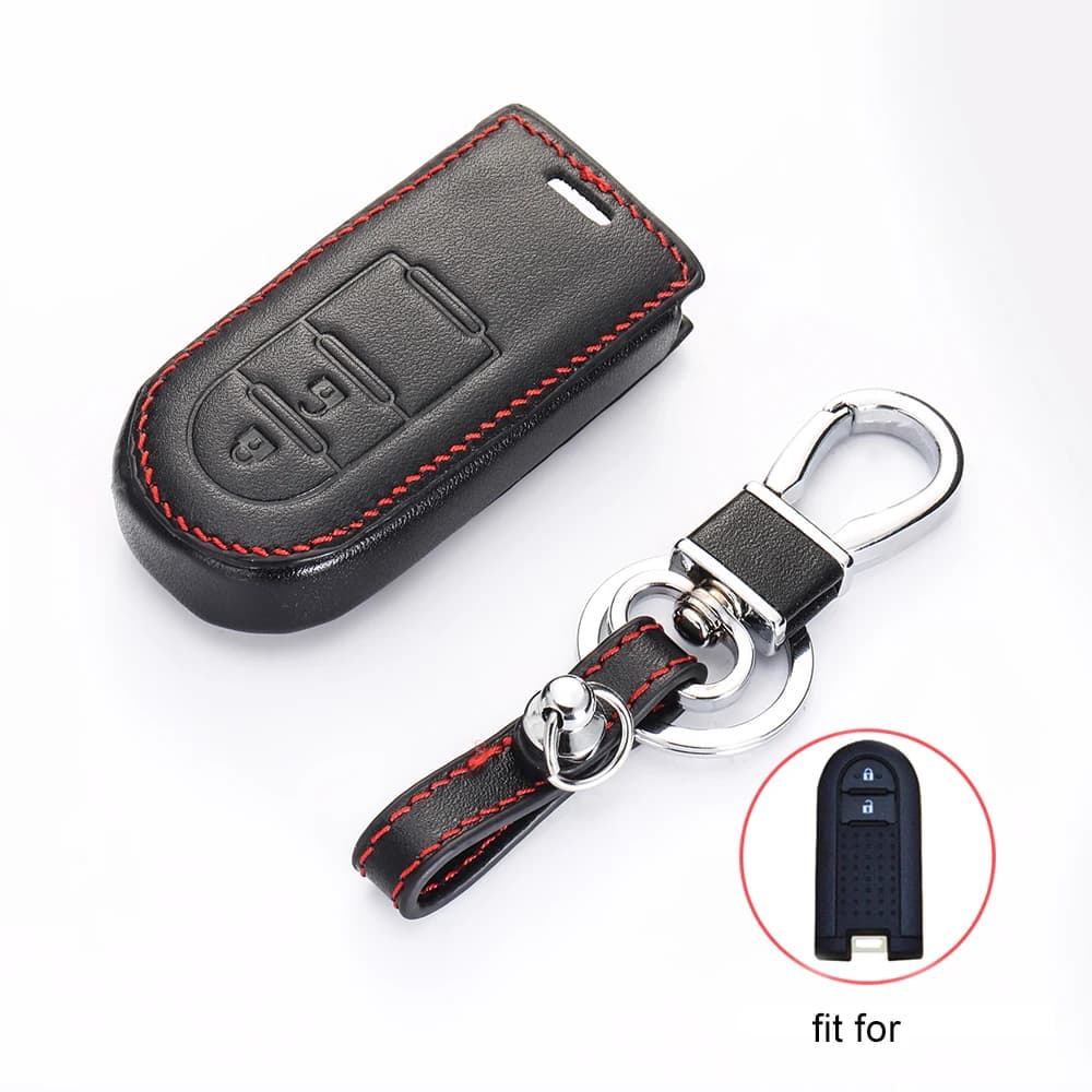 Étui en cuir pour clé de voiture, pour Toyota Rush Daihatsu Tanto LA600S LA800S LA610S Perodua, étui pour clés intelligentes, porte-clés à 2 boutons