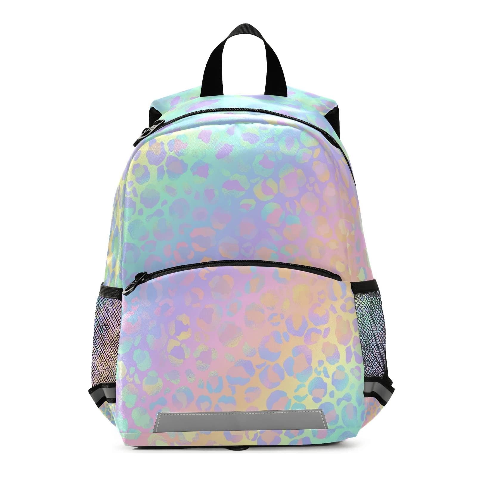 Sac à dos à imprimé léopard arc-en-ciel pour enfants, petit sac à dos pour enfants, sacs d'école de voyage mignons, sac à dos pour adolescente, or rose, mode