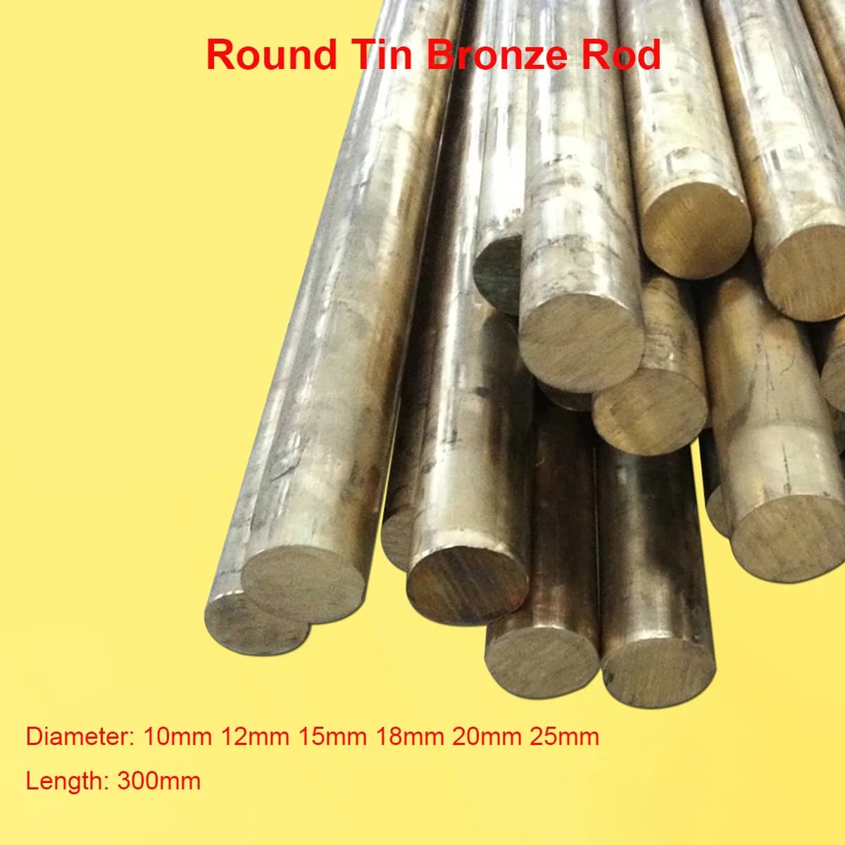 Diamètre 10/12/15/18/20/25mm métal massif Bronze barre ronde étain Bronze tige étain alliage de cuivre matière première longueur 300mm