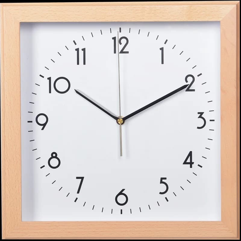 Horloge murale carrée japonaise simple, salon, Lisheng, rétro, nordique, moderne, bois massif, silencieux
