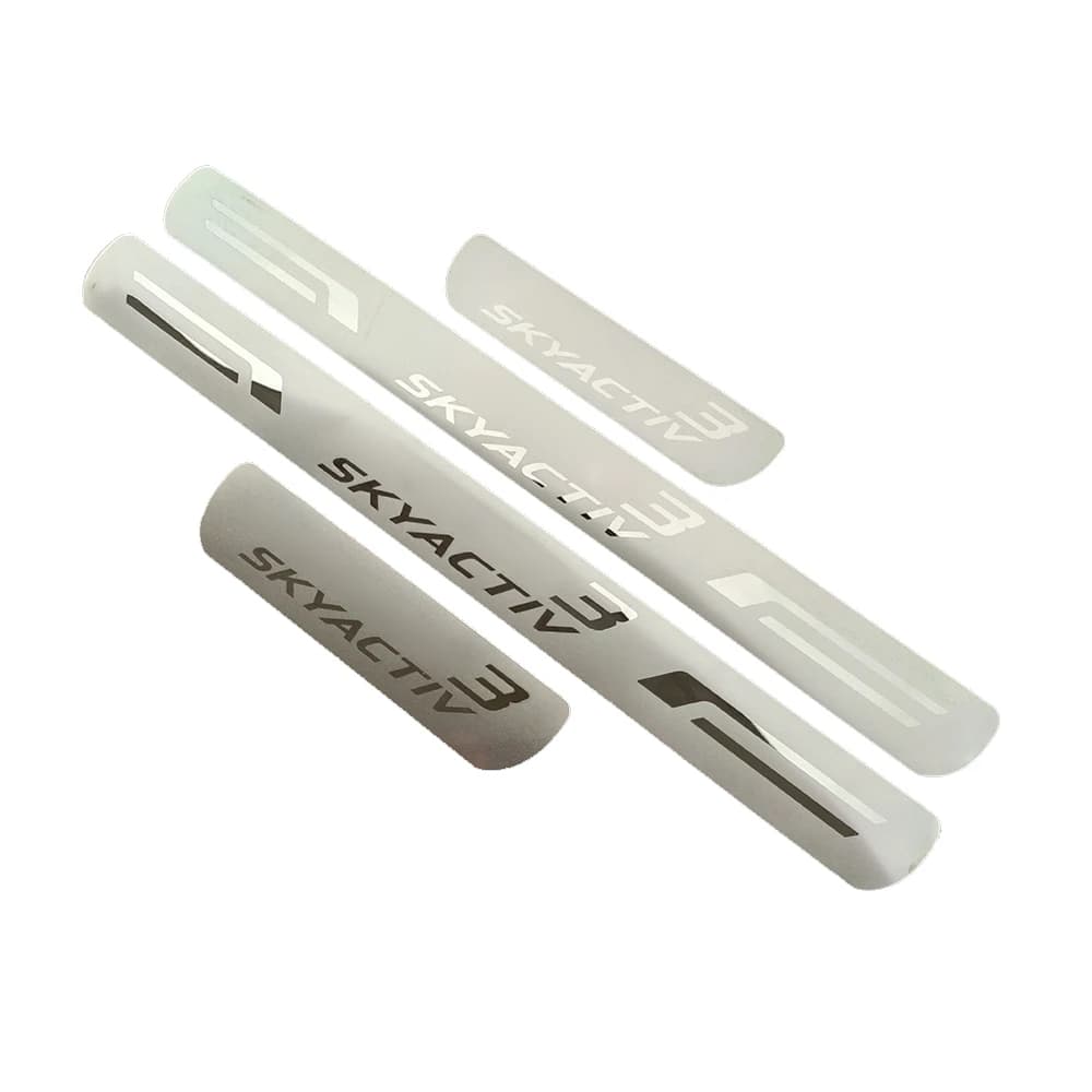 Protecteur de seuil de porte en acier inoxydable, plaque de seuil de pédale, autocollant de style, accessoires de voiture pour Mazda 3, 2014, 2015, 2023, 2016, 2013