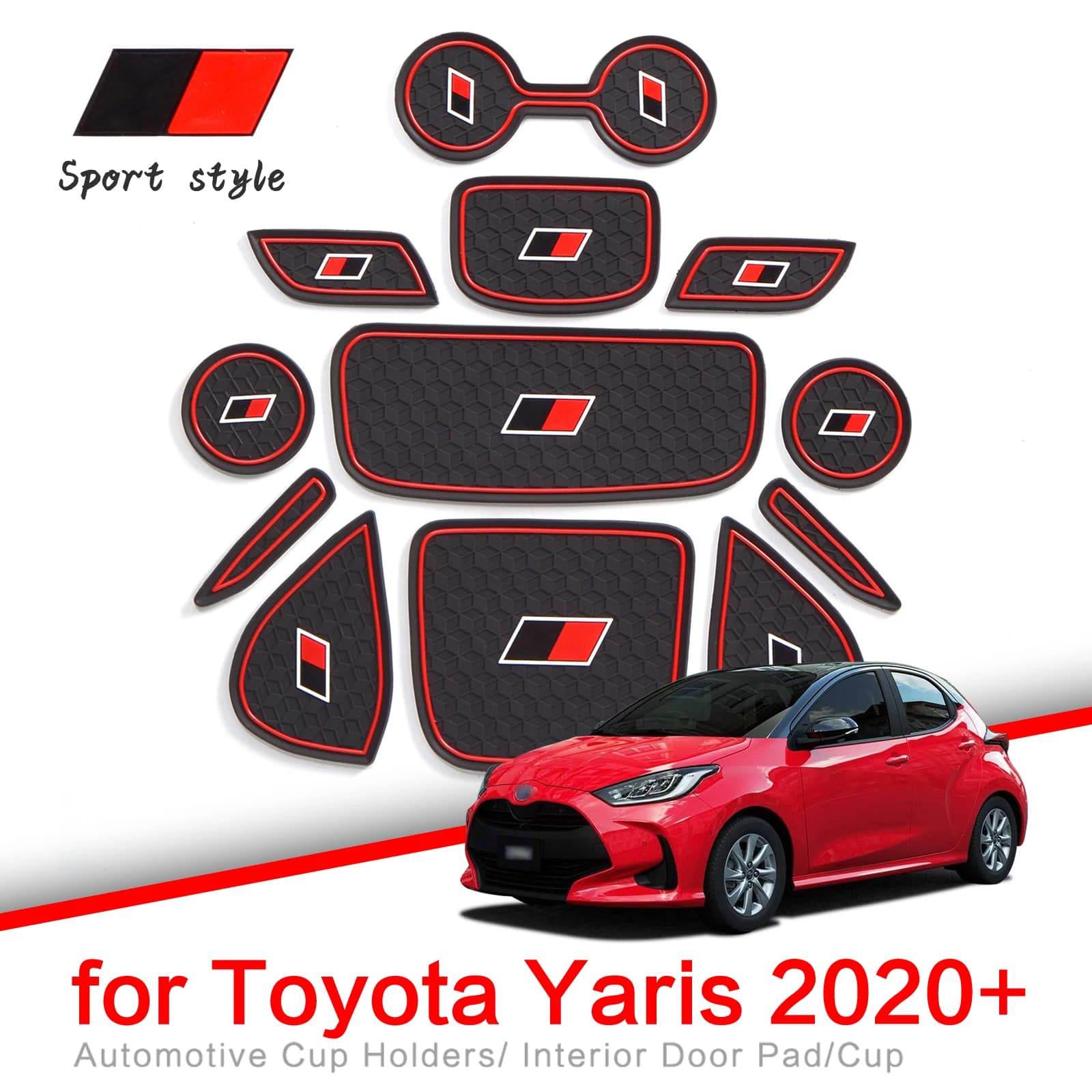 Tapis de coupe antidérapant pour Toyota Yaris 2020 2021, accessoire de Modification de Style Sport hybride GR