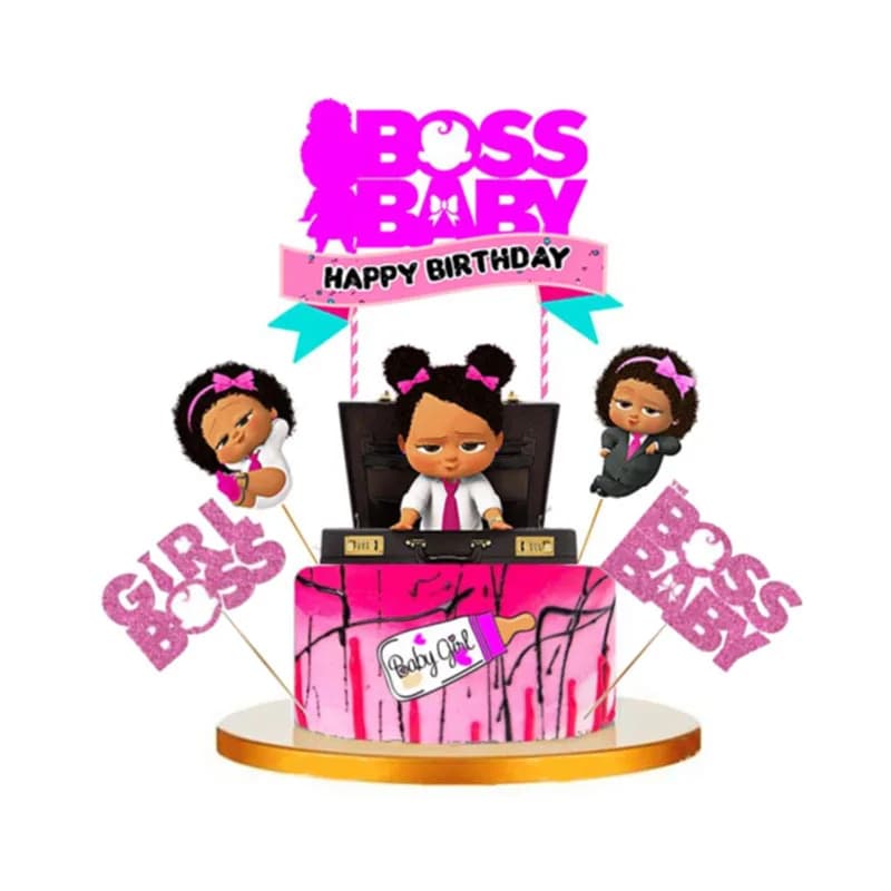 Belle fille patron joyeux anniversaire gâteau Topper mignon bébé garçon Cupcake Toppers pour enfants fête d'anniversaire gâteau décorations bébé douche