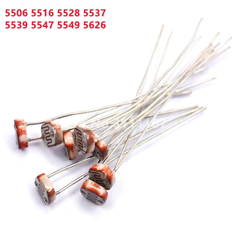 50 PCS/LOT LDR Photo résistance sensible à la lumière photorésistance photoélectrique résistance photosensible GL5528 5537 5506 5516 5539