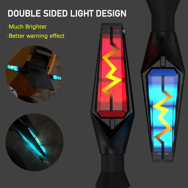 Clignotants de moto double face, clignotants ambre, relais de clignotement intégré, clignotants LED, feux stop