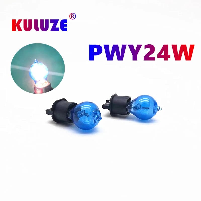 Ampoule automobile halogène Kuluze 12V24W, ambre PWY24W, feu de jour de direction, blanc PW24W, feu antibrouillard transparent