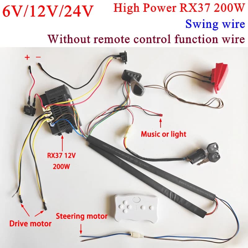 Kit de fils de commutateur de récepteur de télécommande Bluetooth pour enfants, bricolage modifié, auto-fabriqué, balade électrique sur la voiture, 2.4G, SFP, 12V, 24V
