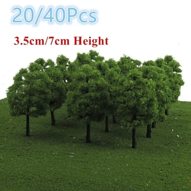 20/40 pièces vert modèle arbres Train chemin de fer modèle Kit aménagement paysage artificiel Miniature Mini arbre Wargame bureau décor