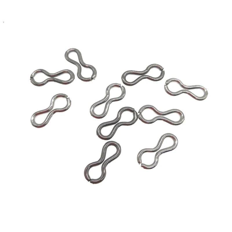 1000 pièces Anneaux de raccordement en acier inoxydable pour carpe, Boucles pivotantes, Connecteurs pour leurres, lignes de pêche et plombs, Accessoires de pêche