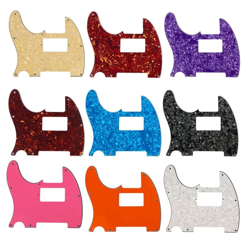 Pleroo pièces de guitare-pour gaucher américain Standard 8 trous de vis Tele Telecaster avec PAF Humbucker guitare Pickguard plaque à gratter