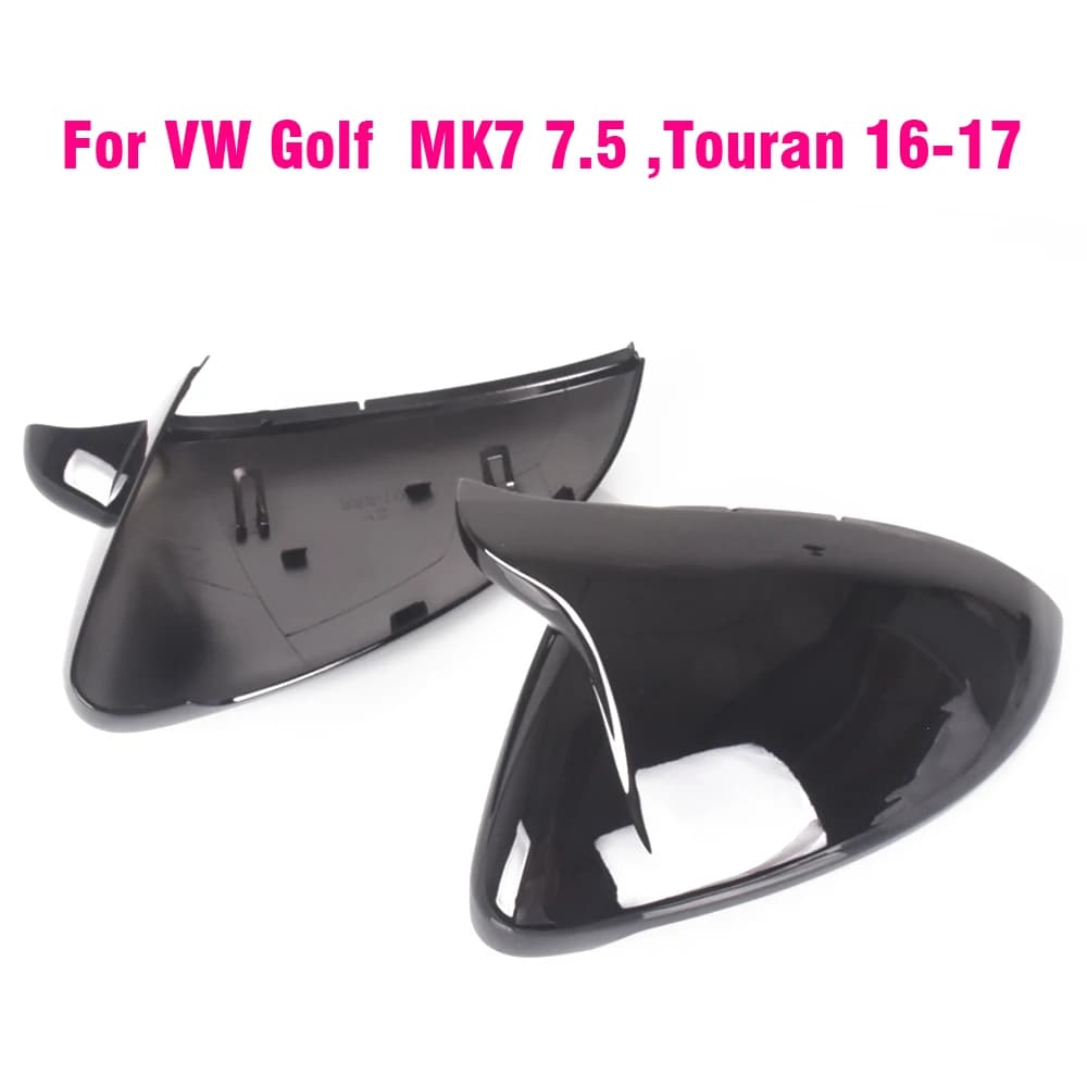 Couvercle de rétroviseur noir brillant pour VW Golf 7 MK7 7.5 GTD R GTI Touran L E-GOLF