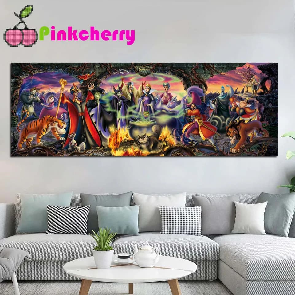 Diamant peinture fantaisie dessin animé sorcière méchant ensemble passe-temps Art 5D bricolage complet perceuse conte de fées princesse mal reine mosaïque décor k114