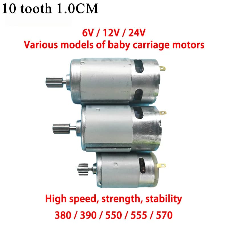 10 dents RS380 RS390 RS550 RS570 RS555 6V 12V 24V haute vitesse pour enfants électrique monter sur voiture moteur de direction moteur