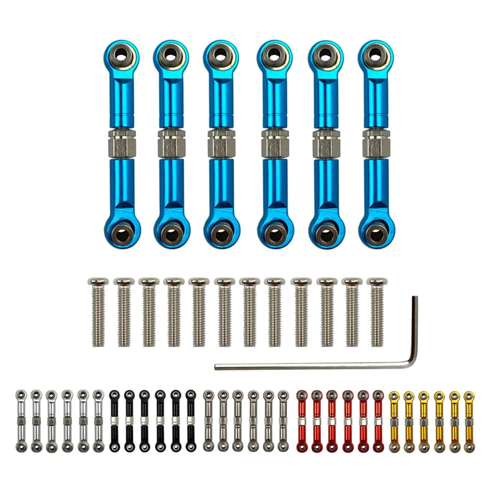 6 pièces réglables pour Wltoys 1/18 A949 A959 A969 A979 K929 pièces de rechange de mise à niveau en aluminium liaison métallique tige de traction Servo Link A959-B