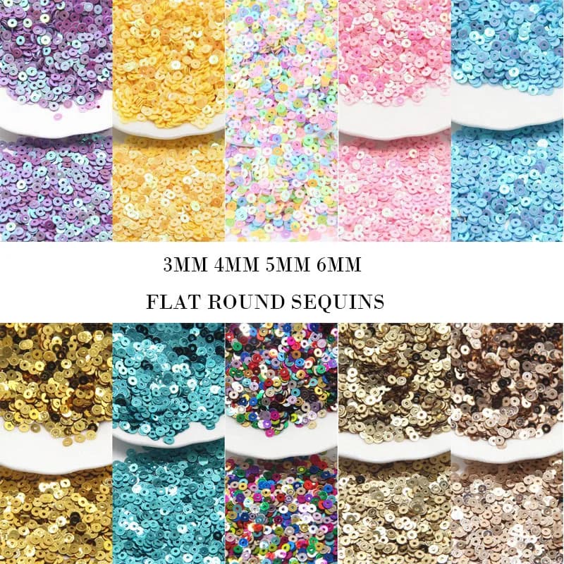 Paillettes Rondes et Plates de 3mm, 4mm, 5mm et 6mm, Accessoires de Couture pour Documents Plaqués AB, pour Bricolage, Mariage, Vêtements pour Femme