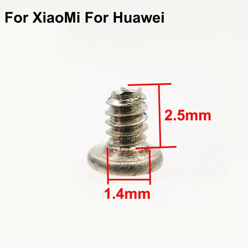 Aocarmo-Vis de cadre central pour carte mère, noir et argent, 2,2 intérieur pour OnePlus, Xiaomi, Huawei, Samsung, 1.4mm x 2.5mm
