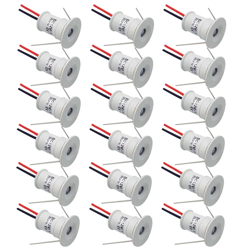 Spot LED encoffré 1W DC12V, coque argent, noir et blanc, plafonnier encastré, éclairage de cuisine, éclairage d'escalier