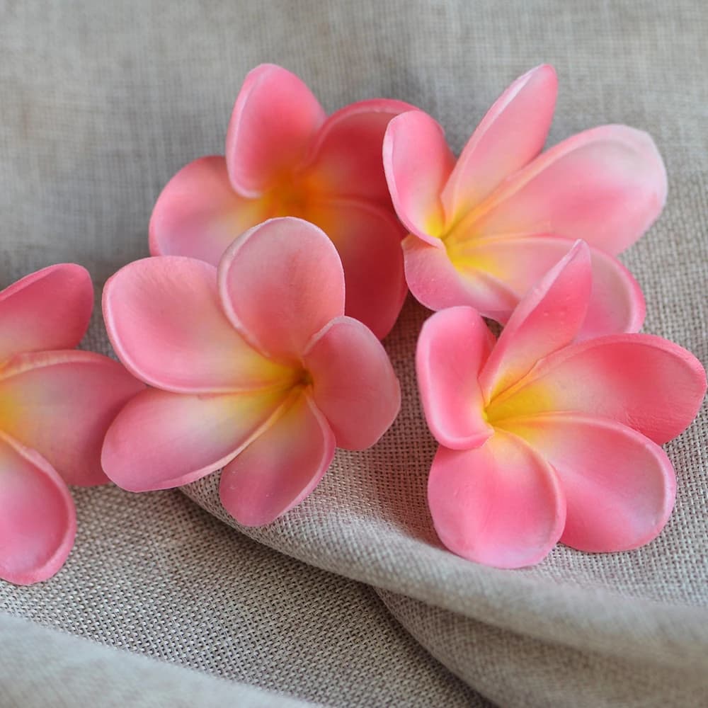 10 pièces fleurs hawaïennes faux Plumeria mousse Frangipani têtes de fleurs 9 cm plage mariage maison fête décorations flottant Frangipani