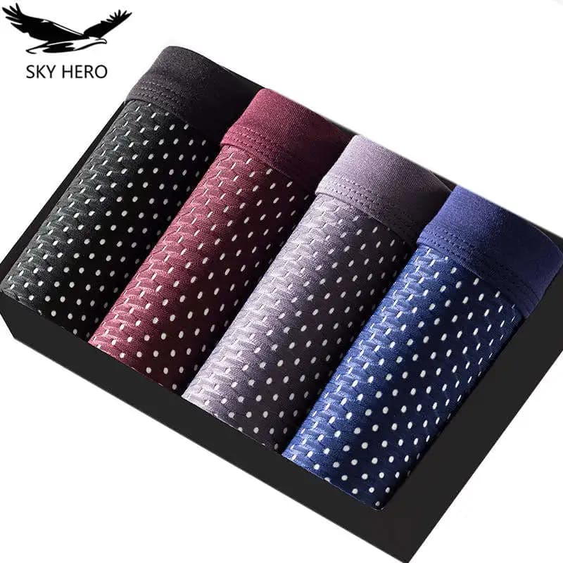 4 pièces/lot boxeurs pour hommes culottes de grandes tailles Shorts maille pour caleçons sous-vêtements en bambou culottes cadeaux pour hommes hommes