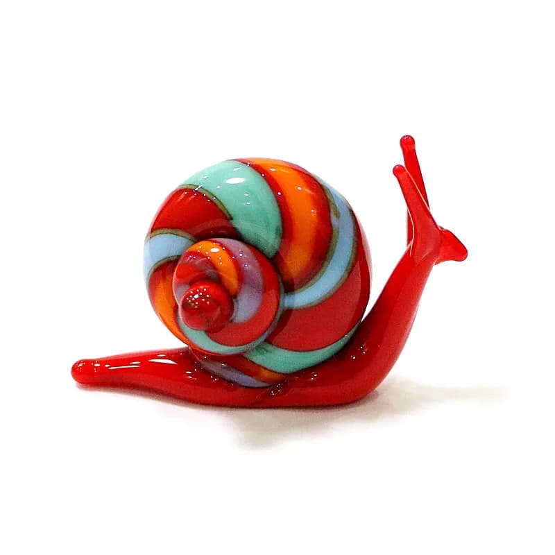 Figurines miniatures d'escargots en verre de Murano faites à la main, ornements, collection d'objets d'artisanat d'animaux mignons, décoration de table, de jardin et de maison, cadeaux de Nouvel An
