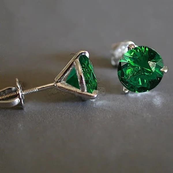 Boucle d'oreille grenat couleur argent Sterling 925 massif, émeraude naturelle et diamant blanc, pierres précieuses, bijoux Bizuteria en argent 925, Oorbellen