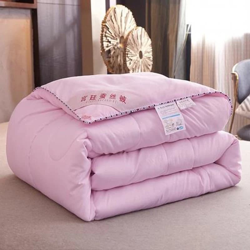 Couette en soie de mûrier, 100% naturel, lit double, King-Size, monochromatique, couvre-lit d'étudiant fait à la main, été, hiver