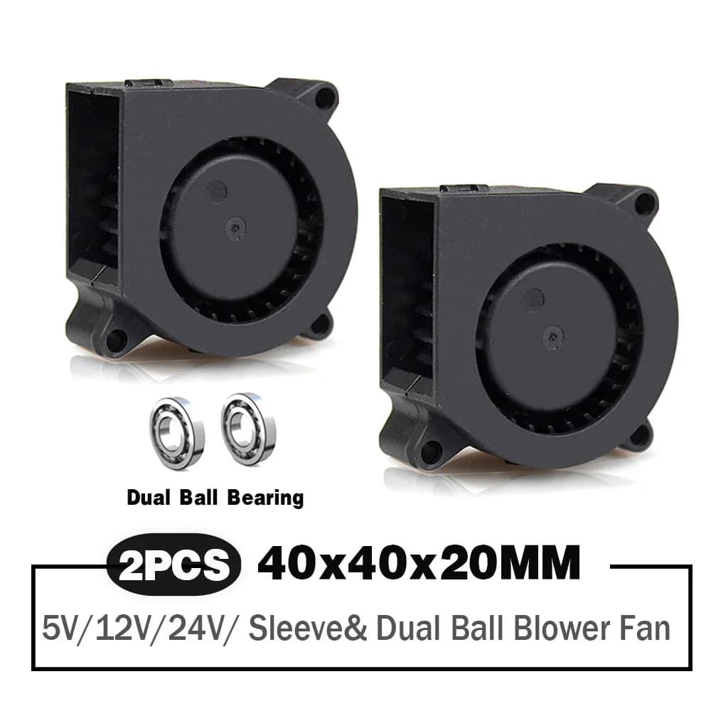 Ventilateur de refroidissement pour imprimante 3D, 2 pièces, 40mm, 40x40x20mm, 5V, 12V, 24V DC, Turbo ventilateur sans balais, 4020