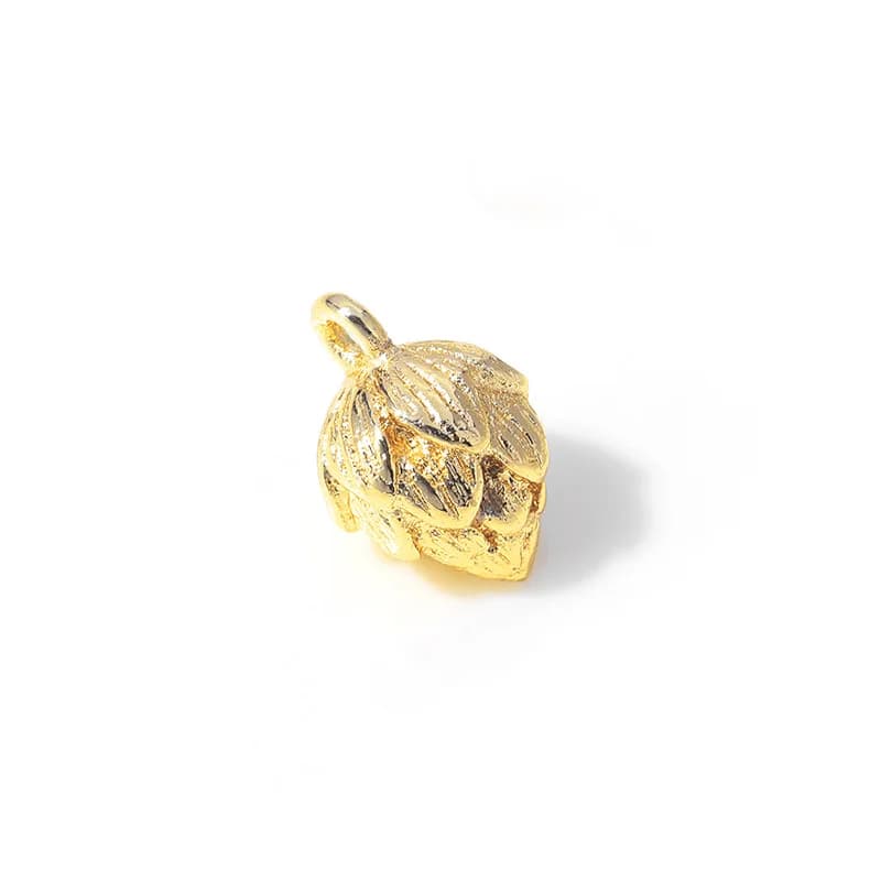 Breloques Anni Bourgeon en Laiton Plaqué Or 24K, Trou de 1mm, Accessoires de Bijoux à Faire Soi-Même, Haute Qualité, 6 Pièces, 7x11mm, 997