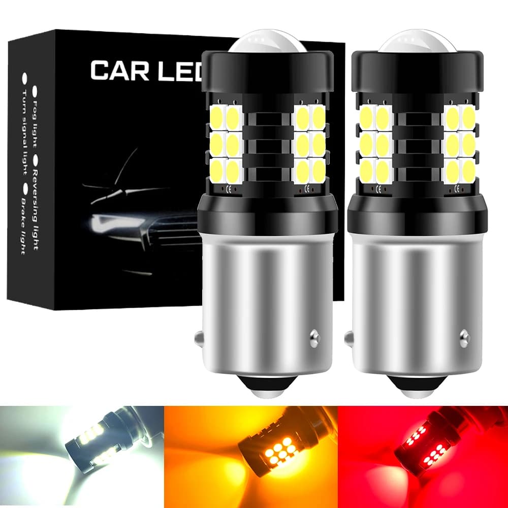 Ampoule Led 1156 BA15S P21W, 1157 BAY15D P21/5W, lampe R5W R10W S25 1156 BAU15S PY21W 21SMD 3030, 2 pièces