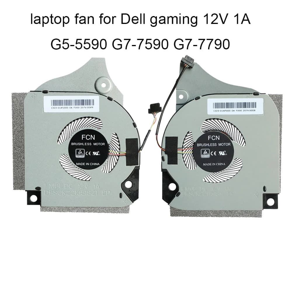 Ventilateurs de refroidissement CPU pour DELL Inspiron G5 5590 G7 7790 7590 006KT2 06KT2 09THTN 9THTN Notebook PC ventilateur CPU VGA Cooler DC12V 1A