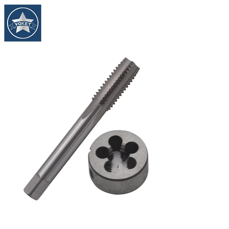 VOKET 1 Ensemble de tarauds et filières trapézoïdaux pour gaucher TR 8 10 12 14 16 X1.5 X2 X3 X4, tarauds T et filières rondes pour vis