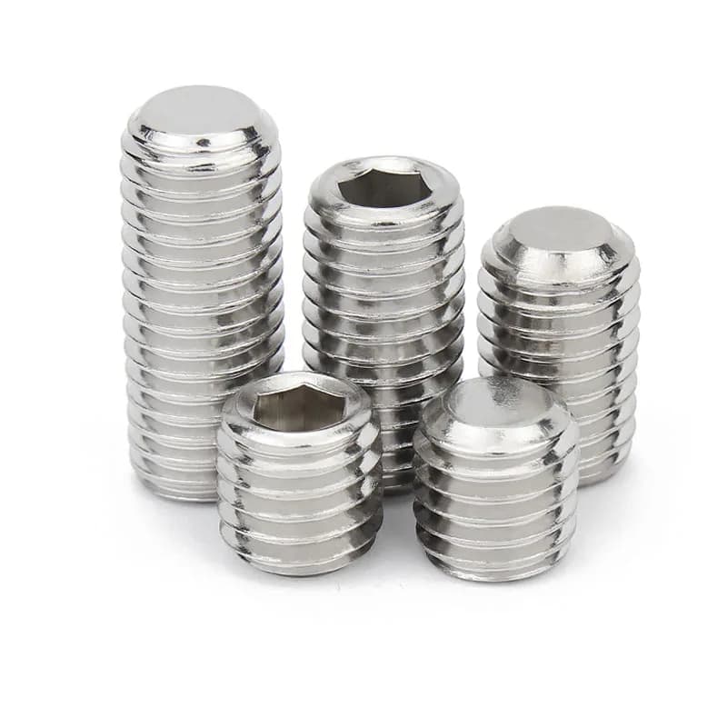 M1.6 M2 M2.5 M3 M4 M5 M6 M8 M10 M12 M14M16 DIN913 acier inoxydable Allen hexagonale douille hexagonale extrémité plate sans tête boulon de réglage vis
