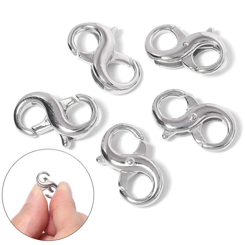 Crochets de fermoir à Double tête en acier inoxydable, 8 formes, pour collier et Bracelet, chaîne, résultats de bijoux de mode, boucle d'extrémité, bricolage