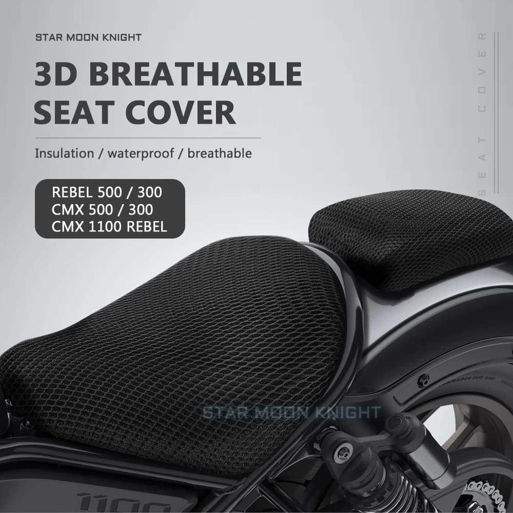 Housse de siège en tissu 3D, coussin antidérapant, respirant et imperméable, pour Honda Rebel CMX 500 300 2017-2020 CMX 1100 Rebel 2021