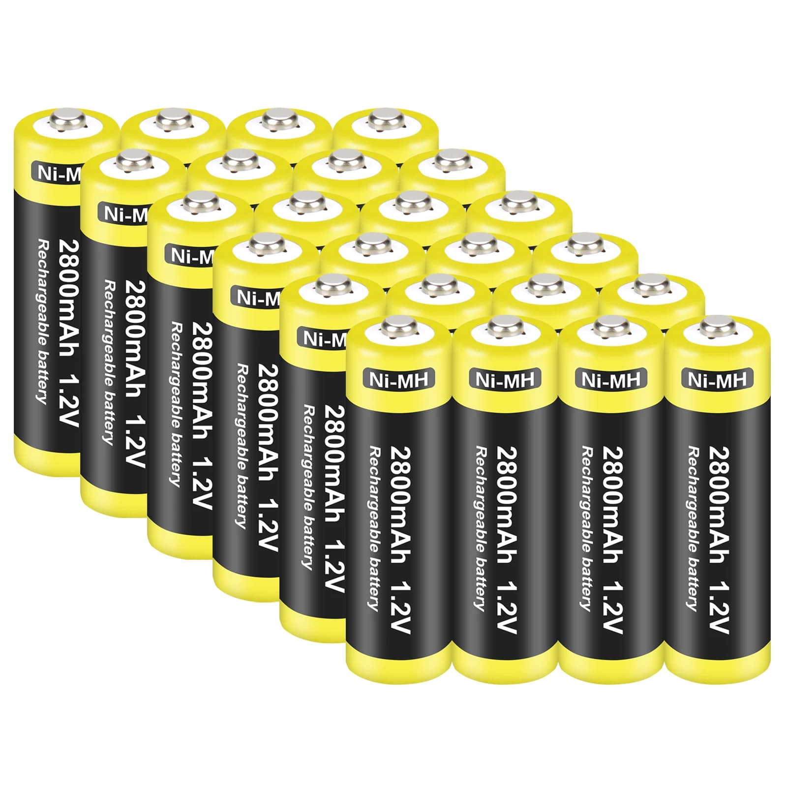 Pack de batteries rechargeables AA Ni-MH, batteries 2A de 2800 mAh haute capacité pour horloges, télécommandes, jouets, appareils photo, lampes de poche et plus encore