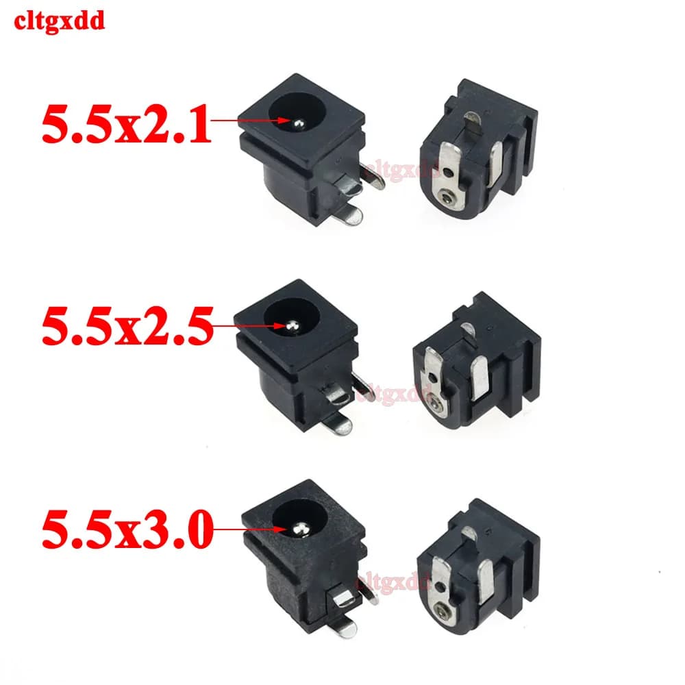 Connecteur de prise d'alimentation DC femelle 5.5X2.1/2.5 3.0mm, montage sur PCB, 5 pièces/lot, DC005 noir 5.5*2.1/2.5/3.0MM