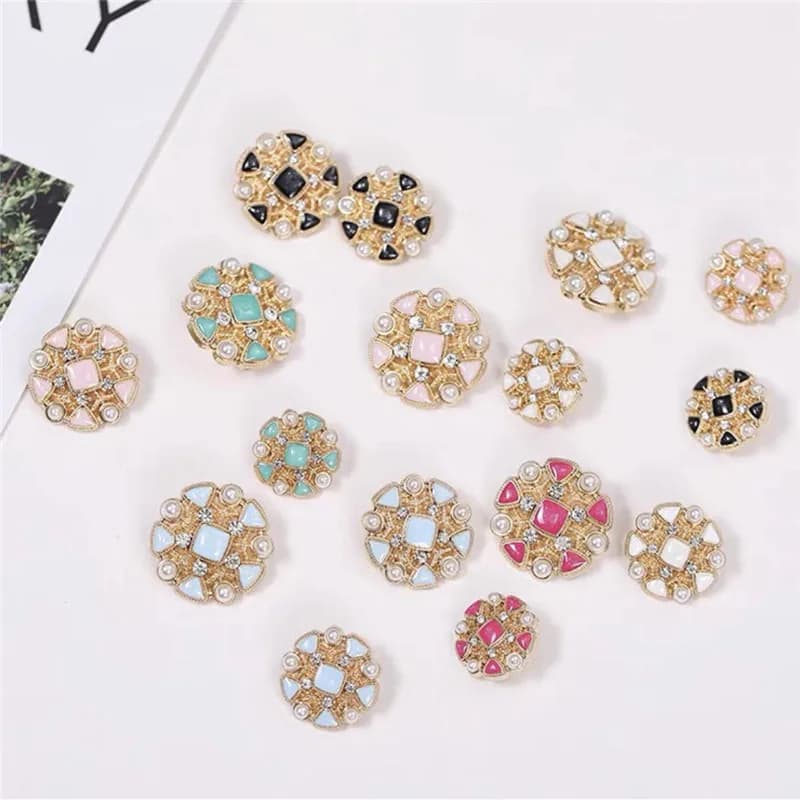 Accessoires de couture ronds de luxe boutons pour vêtements strass pierres précieuses boutons décoratifs pour vêtements boutons pour manteau veste