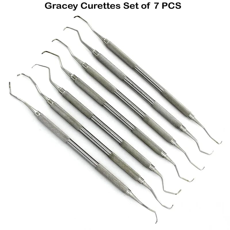 Ensemble de 7 curettes dentaires Gracey en acier inoxydable, détartreur, calcul, périodmédailles