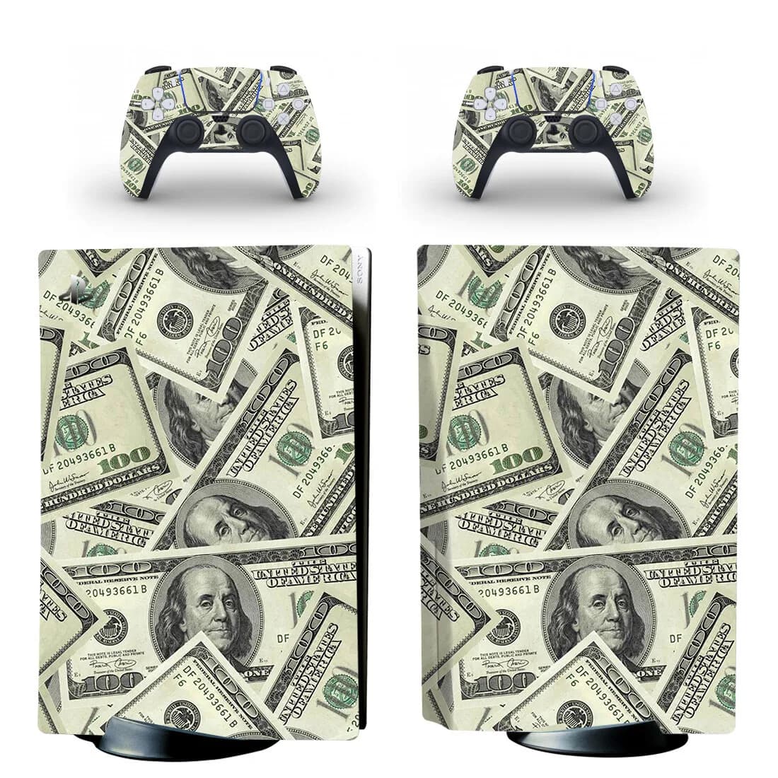 Autocollant de protection pour disque PS5, Dollar américain, couverture pour Console et contrôleur PS5, autocollant en vinyle