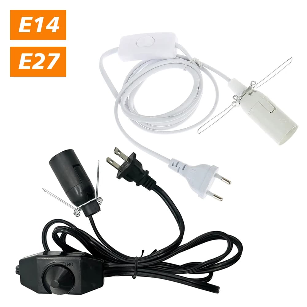 Câble d'alimentation de 1.8m avec variateur, interrupteur marche/arrêt, Clip métallique, Base E14 E27, support de lampe suspendue, cordon de prise pour lampe de lave Salt Rock