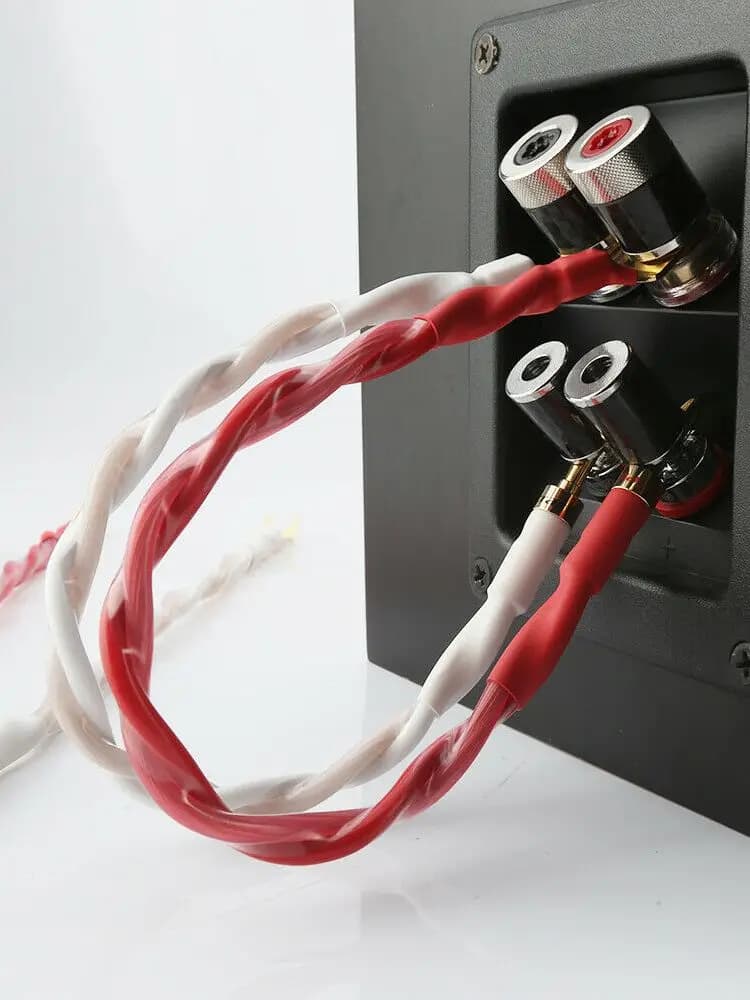 Câble audio HiFi 4 pièces pour haut-parleur Bridge/Jumper, (2,8 mm2 x4), bornes Banana Spade(Y)