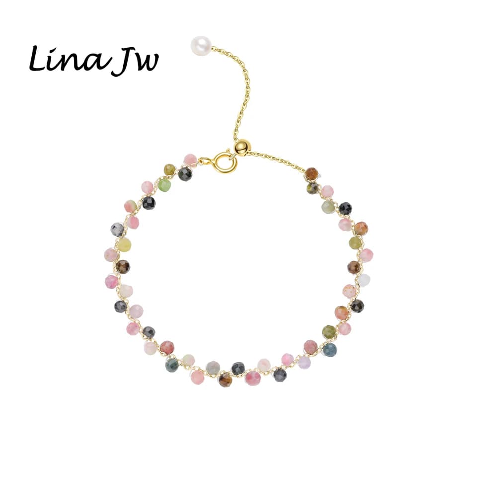 Bracelet Tourmaline en pierre naturelle de 3MM pour femmes, bijoux de fête de mariage, cadeau de luxe, améthyste, Bracelet réglable fait à la main
