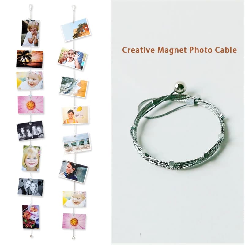 1.5 mètres câble magnétique Photo chaîne cadre boucle mariage mur Art suspendu bannière Photo corde porte-Photo maison bricolage décorations