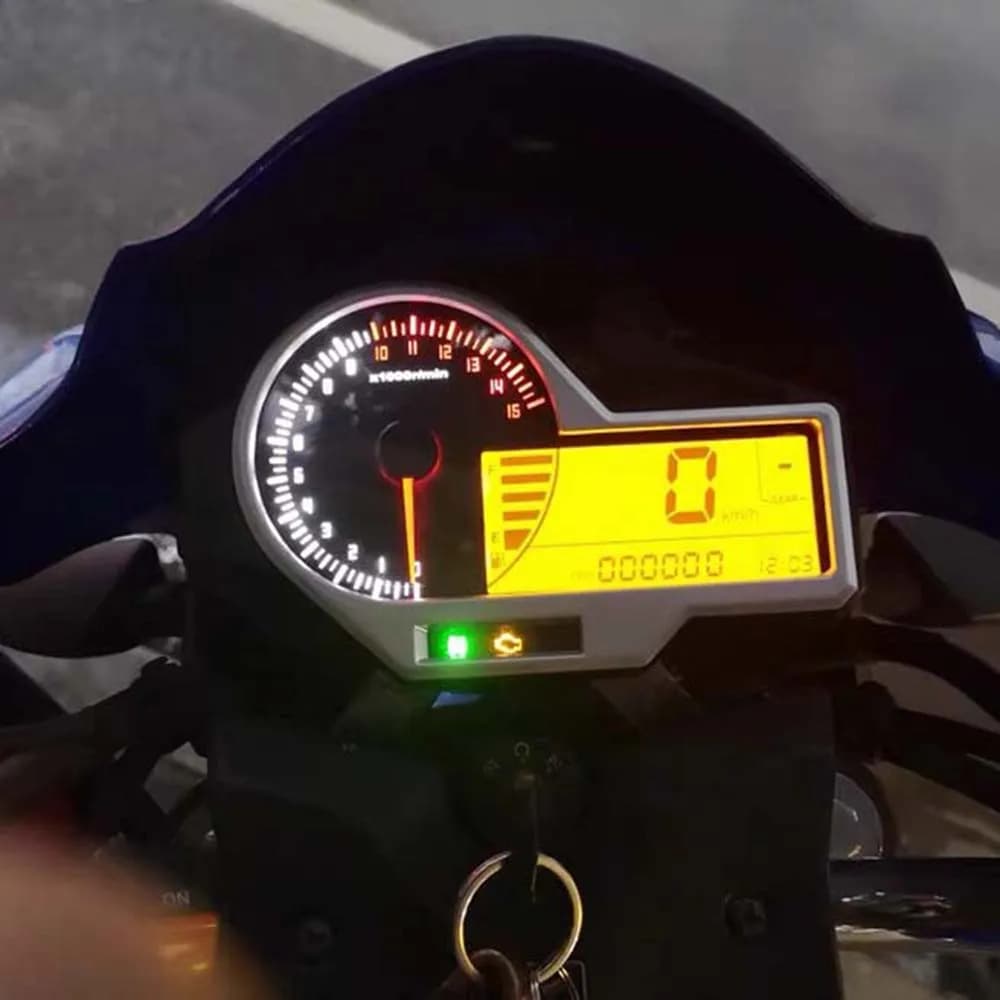 Compteur de vitesse d'odomcirculation LCD numérique universel pour moto, tachymètre, instruments avec capteur de vitesse, 1 à 6 vitesses, 15000 tr/min