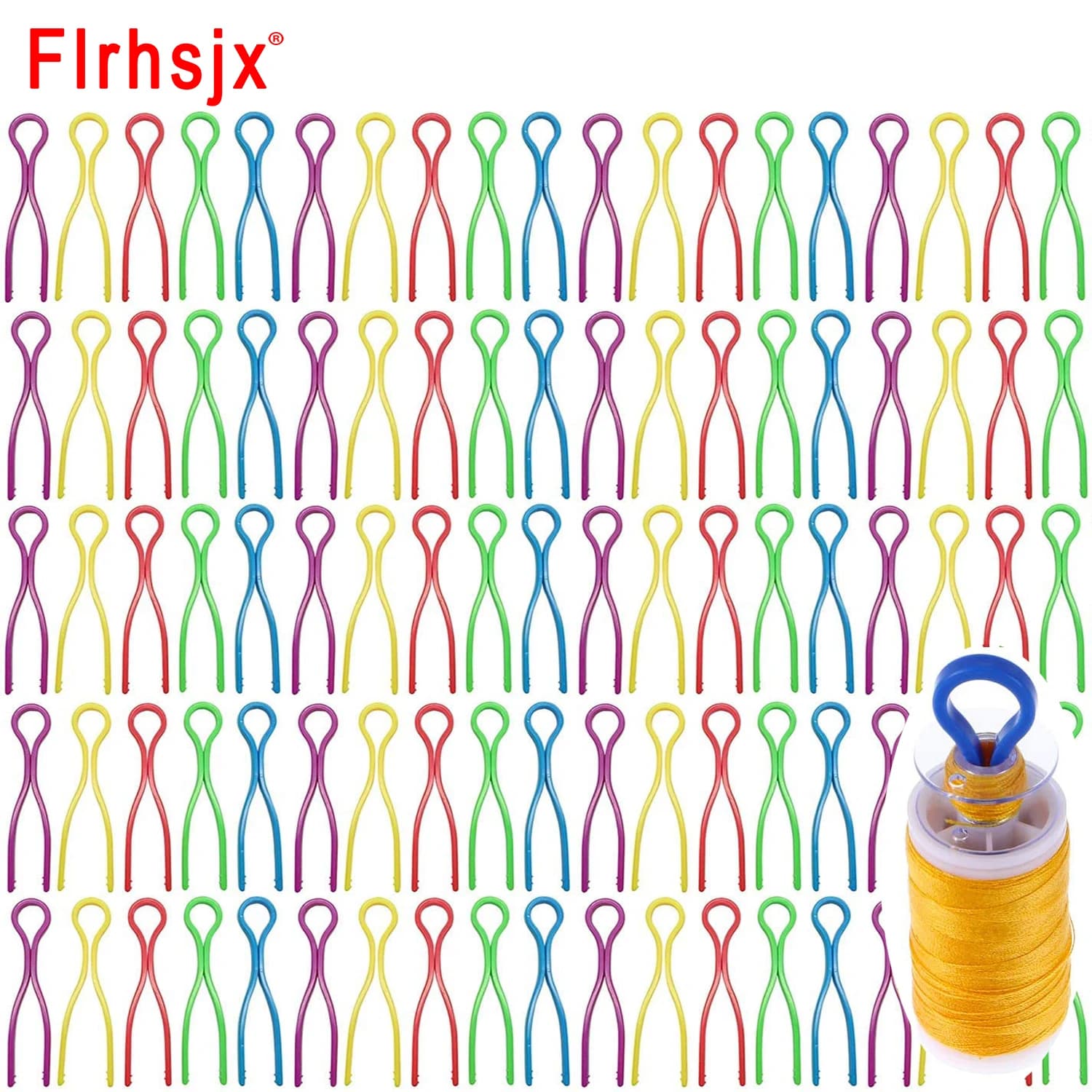 FLRHSJX 10/30 pièces 2.64 pouces Clips de bobine de couture couleur mixte pince à fil Long support de stockage de bobine plate-forme Clips de couture outils