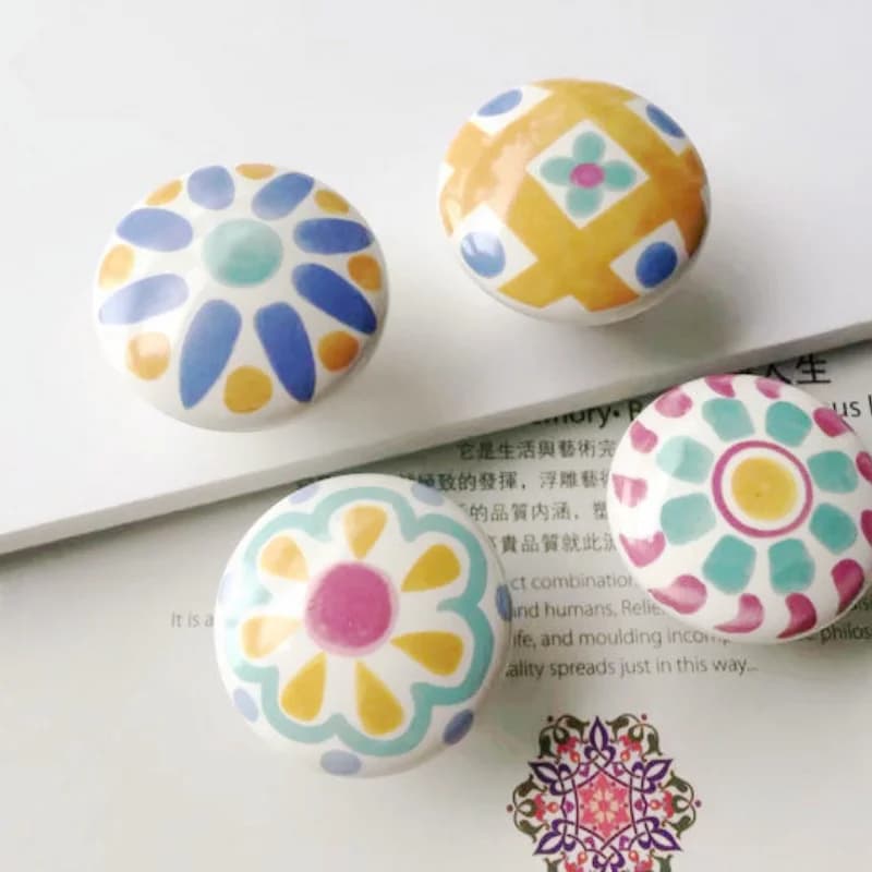 Boutons ronds simples en céramique nordique pour enfant, 1 pièce, poignée de porte de garde-robe, cuisine, jardin, poignée d'armoire moderne avec vis