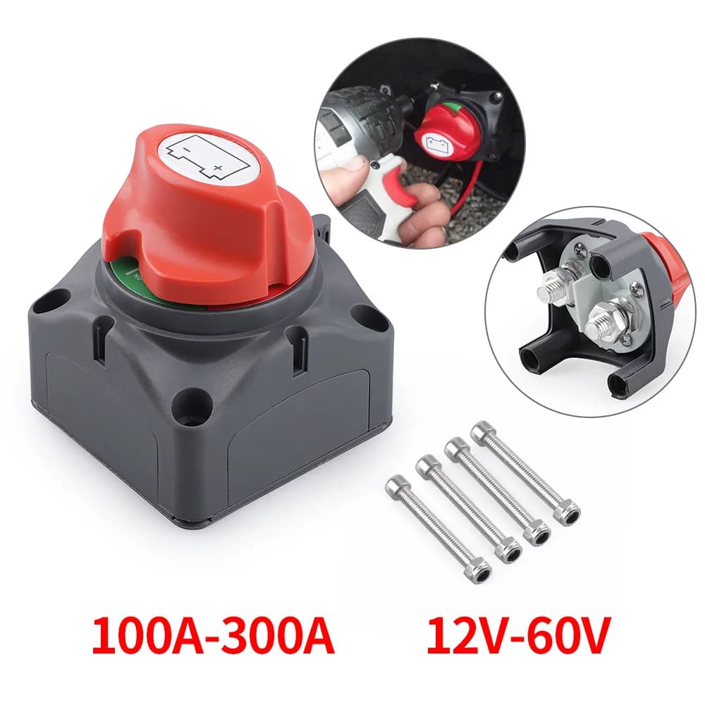 Sélecteur de commutateur DC 12V-60V 100A-300A, commutateur de déconnexion, interrupteurs rotatifs marche-arrêt, batterie de bateau, voiture, camping-Car