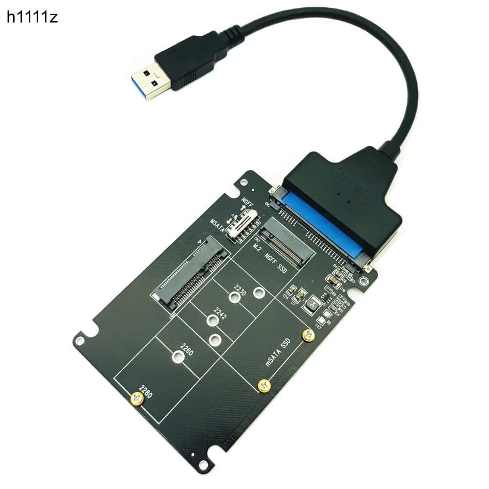 Adaptateur mSATA vers SATA clé B m.2 SATA SSD vers SATA carte adaptateur mSATA m.2 NGFF vers USB convertisseur pour mSATA + M.2 2 en 1 SSD HDD Riser