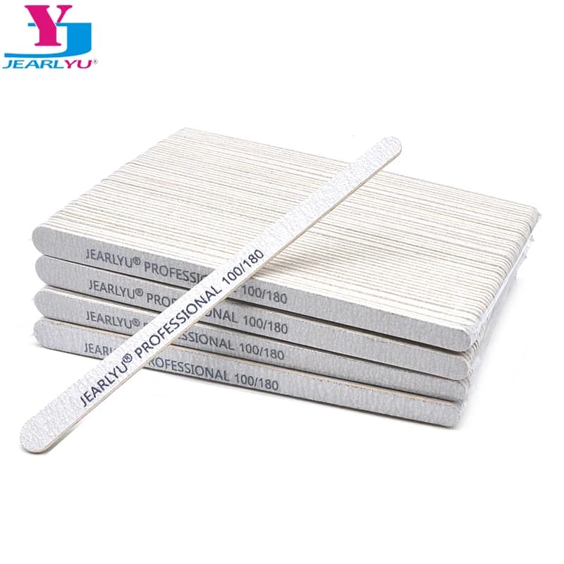 Lot de 200 Limes à Ongles Professionnelles 100/180/240, Polissoirs pour Gel Acrylique, Limes de Ponçage Grises, Outils de Manucure et Nail Art
