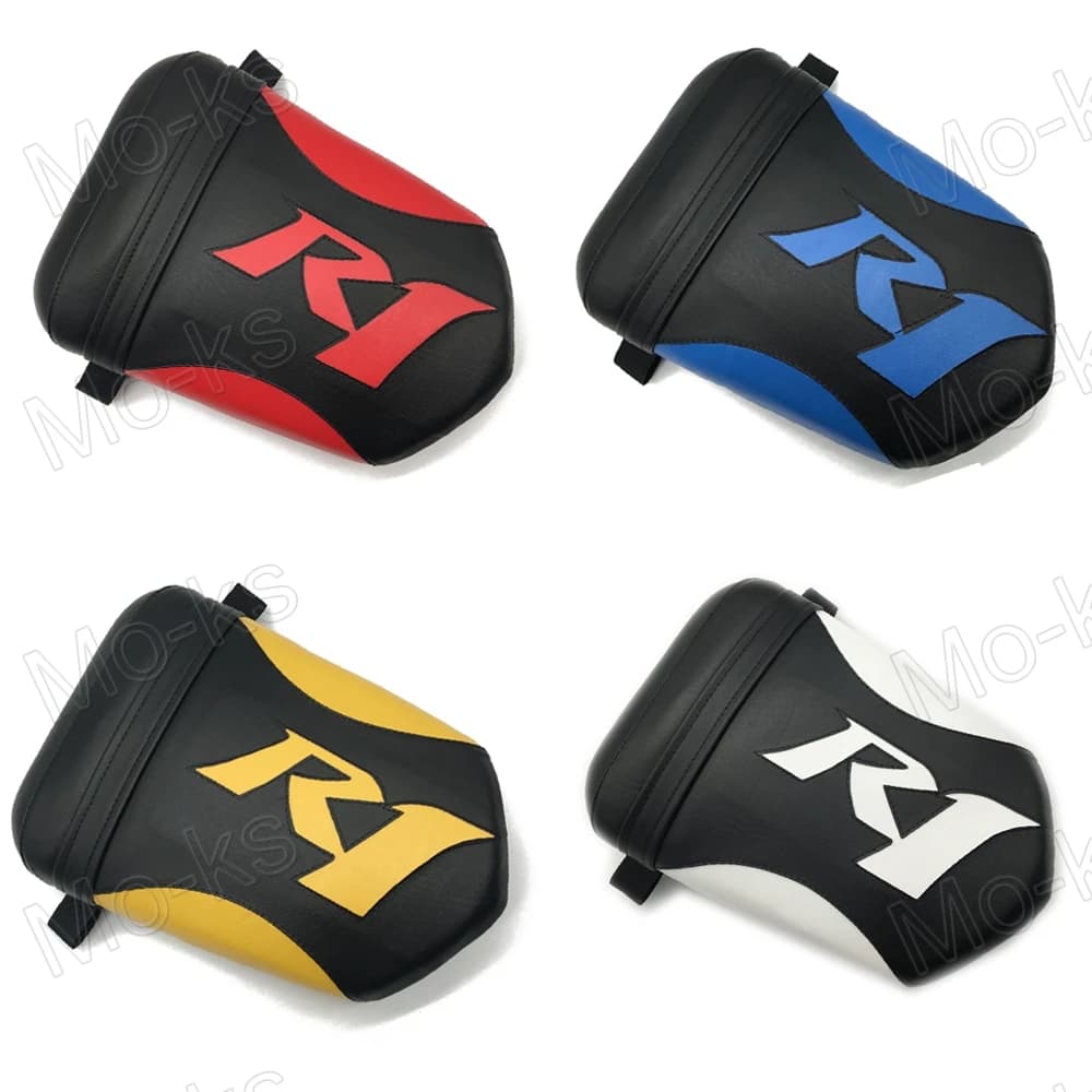 Siège de passager arrière de moto en cuir artificiel, noir et blanc bleu jaune rouge, pour Yamaha YZF R1 2004 2005 2006